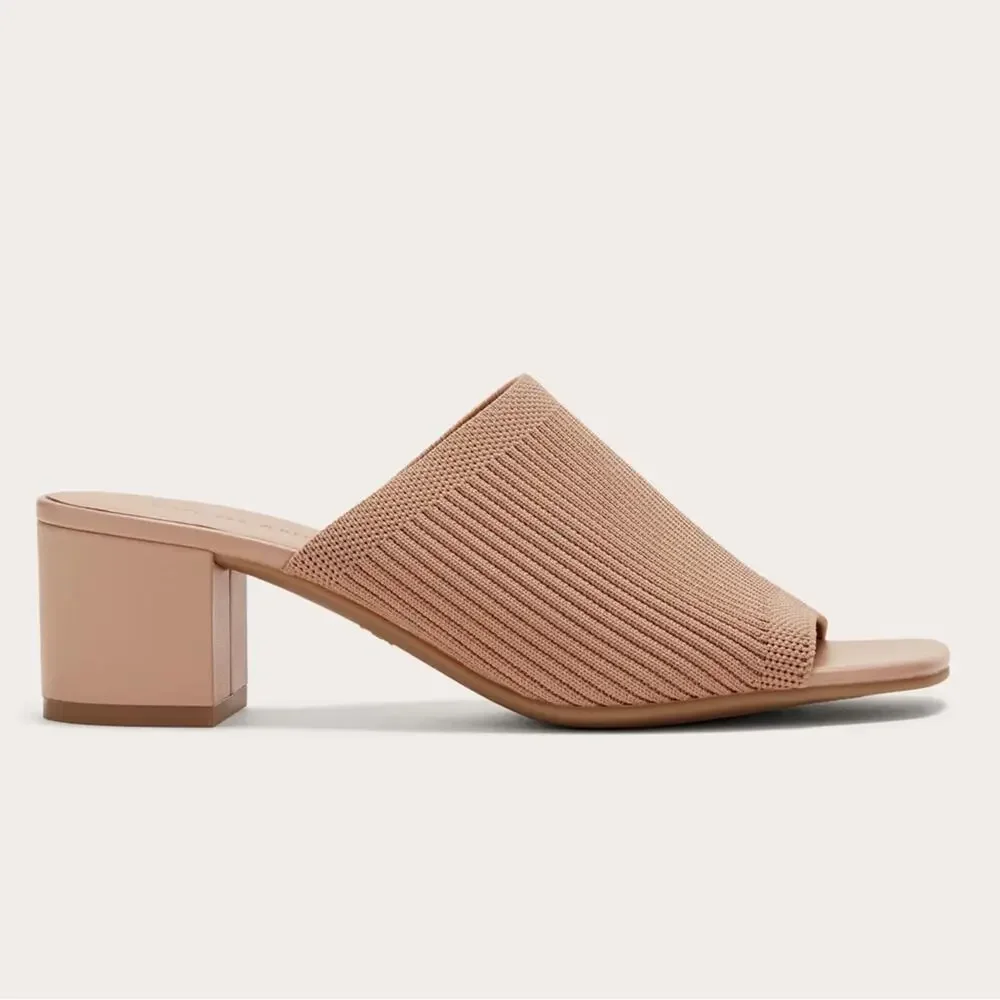 Everlane Glove Mule ReKnit Blush Tan Block Heel Sandal Size 10.5 New Without Box - Picture 4 of 8